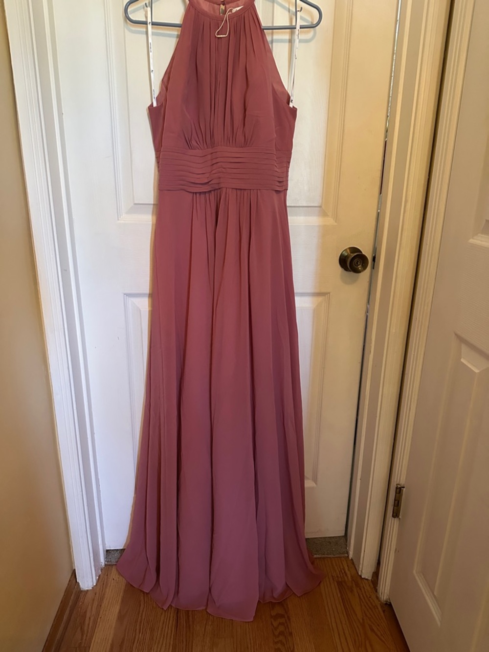 Halter Maxi Chiffon Dress in Dusty Mauve